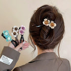 Vintage Flower Twist Clamp Handmade Flower Hair Barrettes Fashion Strong Hold Hairpin For Ponytail-NN01