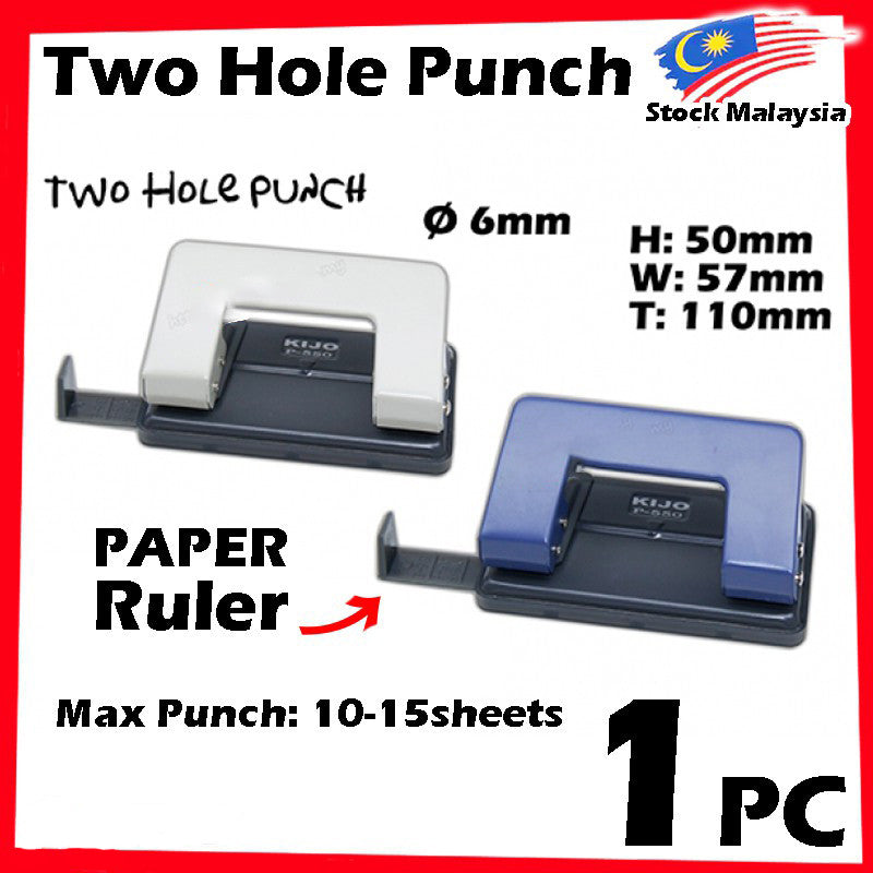 Two Hole Punch with Paper Ruler 6mm Pembolong Kertas B-Type 2-Hole Punch #P-480 #P-550 #打洞机