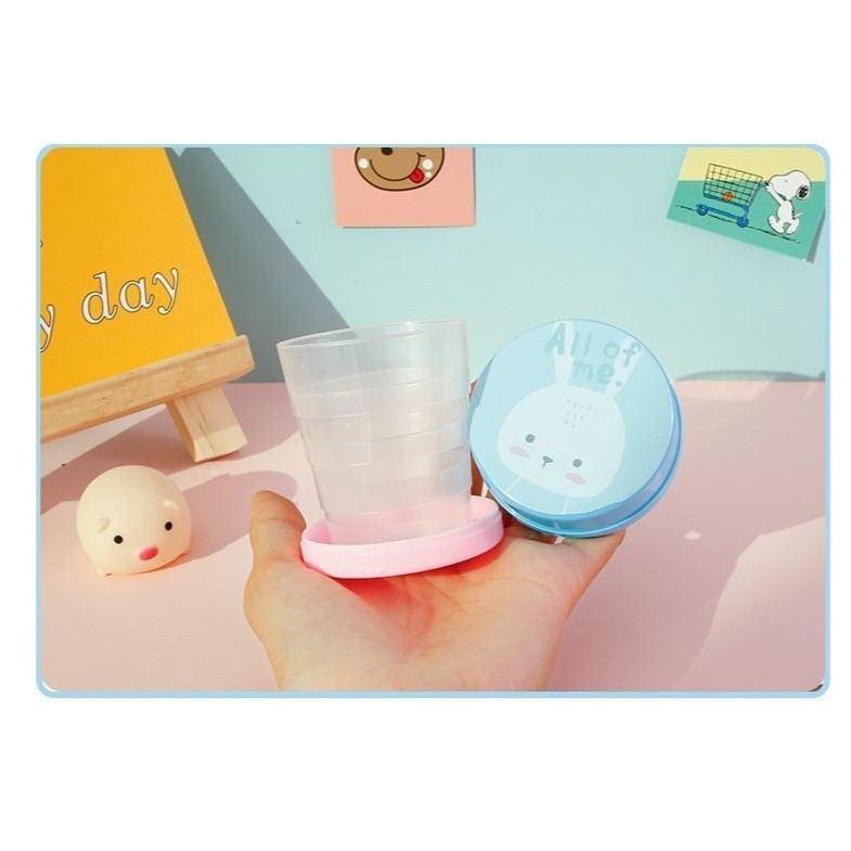 (READYSTOCK) Fancy Travel Folding Telescopic Water Cup 200ml Mini Portable Cartoon Water  Glass  Foldable 迷你折叠卡通水杯
