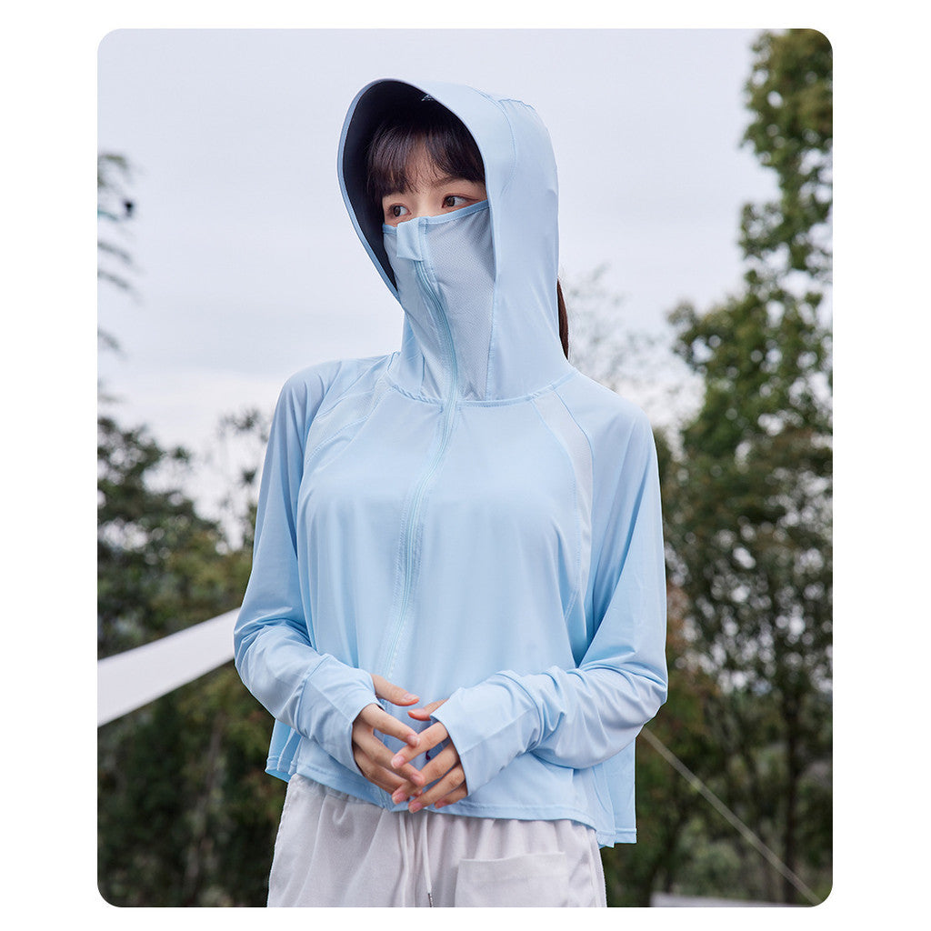 [READY STOCK] Anti-UV Ice Silk Sun Protection Shirt | Cooling Sunblock Hoodie | Long Sleeve Lightweight Jacket 防晒冰丝外套