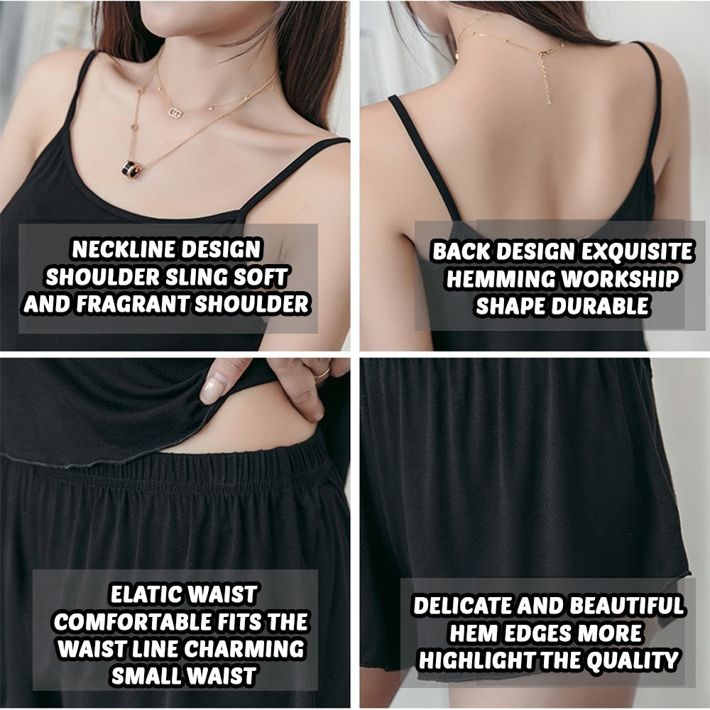 【READY STOCK】Camisole Sleepwear Pajamas Set | Pakaian Tidur Wanita Selesa & Seksi | 吊带家居服睡衣 1001