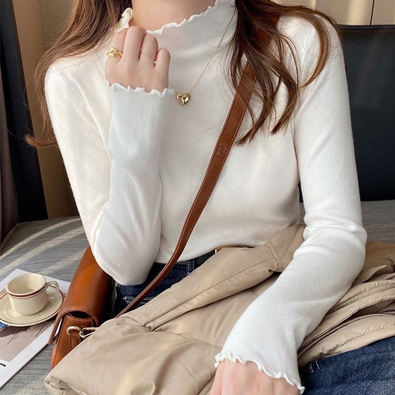 【READY STOCK】Women High Neck Inner Shirt | Long Sleeve Muslimah Top | Baju Perempuan Leher Tinggi | 高领长袖内搭上衣 E516