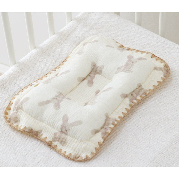 100% Cotton Baby Sleeping Pillow 3-6 Months Soft Muslin and Breathable Baby Pillow 3D Pillow For Newborn Baby-2434