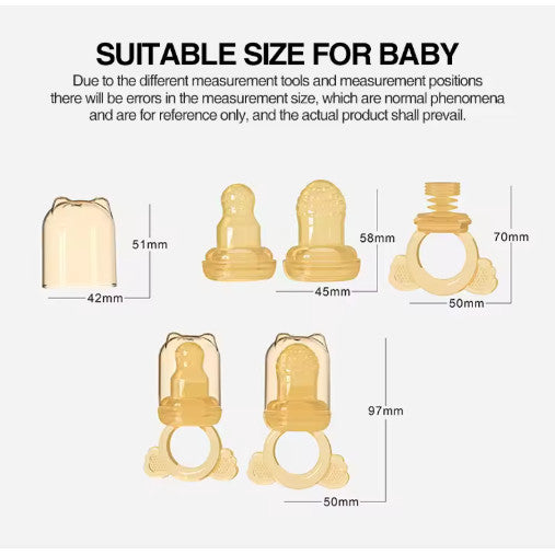 Baby Fruit Feeder Pacifier | Silicone Food Nibbler for Teething | Fruit Sucking Soother | Puting Buah Bayi Boleh Putar 婴儿水果咬咬乐 硅胶辅食 旋转式 磨牙