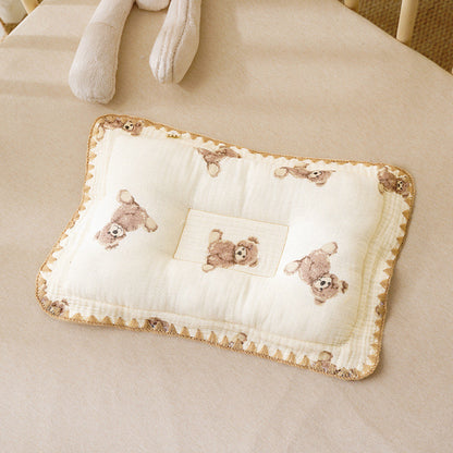 100% Cotton Baby Sleeping Pillow 3-6 Months Soft Muslin and Breathable Baby Pillow 3D Pillow For Newborn Baby-2434