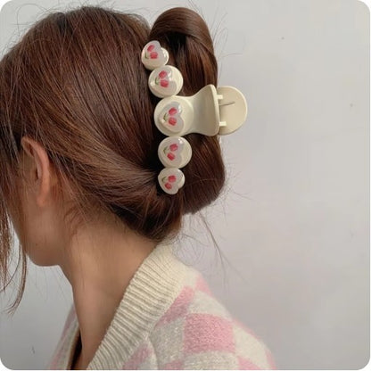 Pink Flower Hair Clip Bowknot Hairpin Ponytail Holder Cute Hairpin Hair Accessories-CSW58