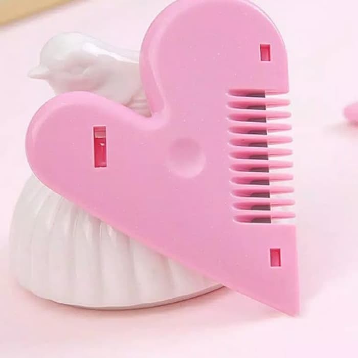 Heart Hair Trimmer Comb | Portable Fringe & Bangs Cutter | Manual Hair Thinning Tool for Women & Kids 爱心削发器 懒人剪刘海神器 随身携带 碎发整理