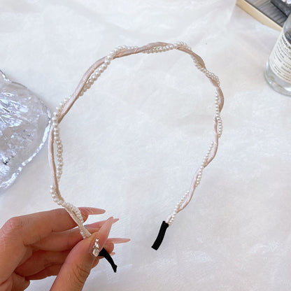 Elegant Pearl Hair Band | Wavy Hair Hoop for Women | Stylish & Comfortable Headwear - HH03 优雅珍珠发箍 女士波浪发带 | 时尚舒适头饰