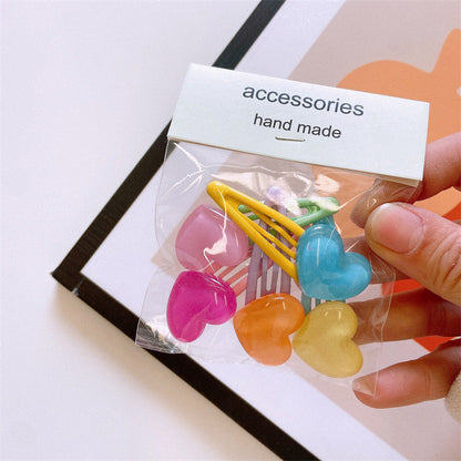 5Pcs/Set Cartoon Hairpins For Baby Girls Cute Flower Hair Clips Animal Mini Hairclips Kids-CSW1015