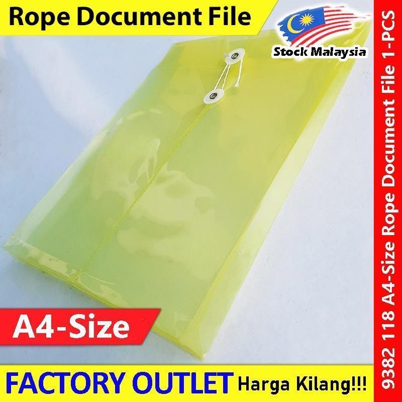 KIJO A4 Size Envelope File / Rope Document File / Fail Tali / Transparent Waterproof Pocket File #A4透明信封文件袋 #绳子文件袋 #9382