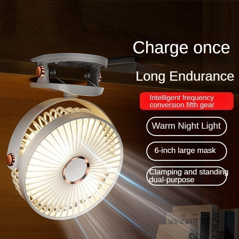 6-INCH CLIP FAN | 6寸夹式+桌面风扇：USB 充电、三档调速 | 办公室/婴儿车/宿舍专用 Portable USB Rechargeable Fan | 2-in-1 Clip & Desk Fan for Home/Office