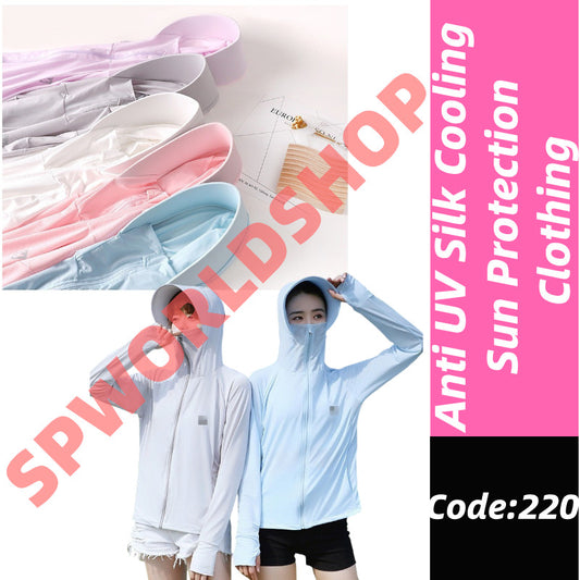 [READY STOCK] Anti-UV Ice Silk Sun Protection Shirt | Cooling Sunblock Hoodie | Long Sleeve Lightweight Jacket 防晒冰丝外套