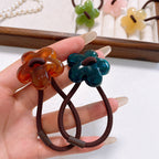 Hair Rope Flower Rubber Bands Women Hair Bands Sweet Hair Ties Flower Scrunchies-FqF5 花朵橡皮筋发绳