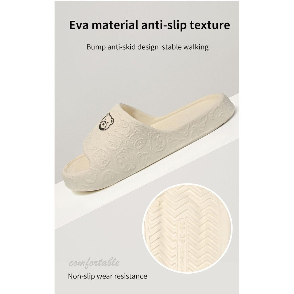 【ANTI-SLIP】Women’s Soft Cloud Slippers (B2024) | Lightweight Indoor Outdoor Sandals | Thick Sole Non-Slip Flip Flops | Selipar Perempuan 女士防滑拖鞋 踩屎感 浴室居家