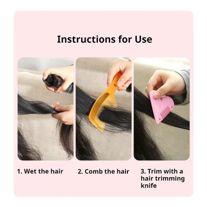 【READY STOCK】Heart-Shaped Hair Trimming Comb | Multi-Function Hair Cutter Comb | DIY Hair Cutting & Styling Tool 爱心削发梳子