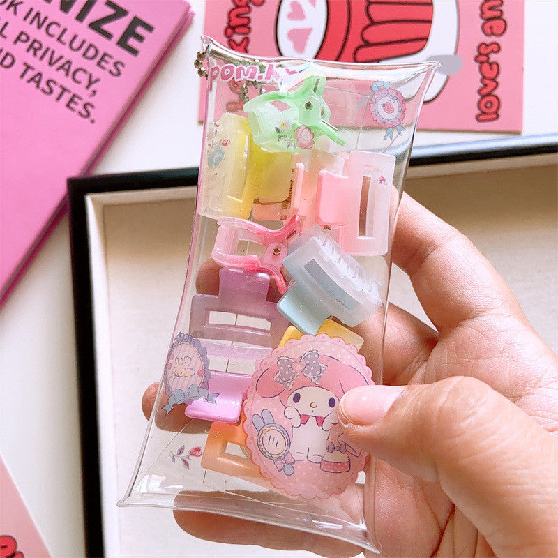 10pcs Cute Gradient Color Hair Clip, Girls' Simple Small Size Hair Clip Bag-CSW5120