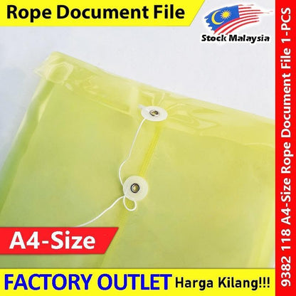 KIJO A4 Size Envelope File / Rope Document File / Fail Tali / Transparent Waterproof Pocket File #A4透明信封文件袋 #绳子文件袋 #9382