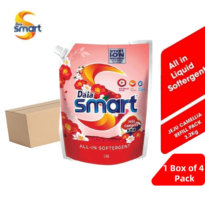[VALUE PACK] Daia Smart Liquid Detergent 3.2kg | 1 Box of 4 Packs | Long Lasting Fragrance & Softness | Sabun Basuh Baju Cecair Daia 浪奇洗衣液 超值家庭装 柔顺持久留香