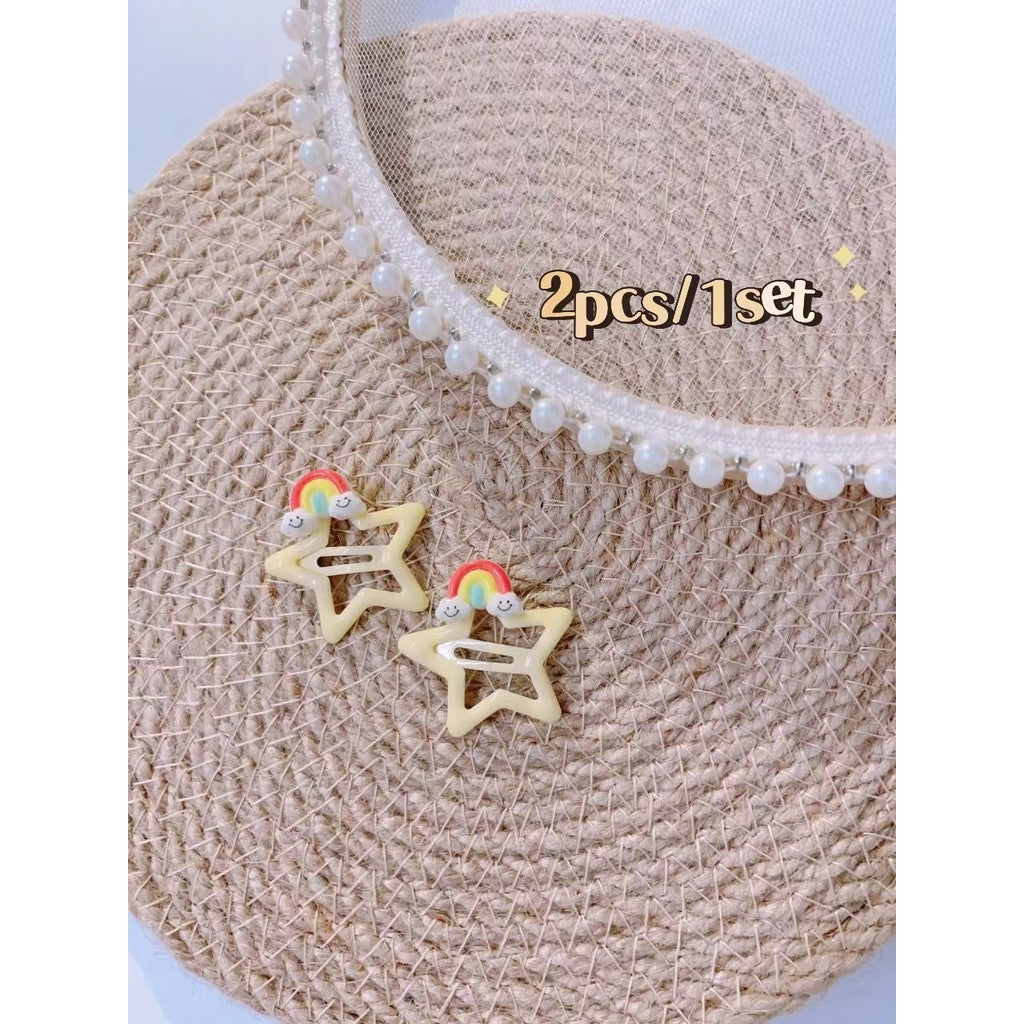 5Pcs/Set Cartoon Hairpins For Baby Girls Cute Flower Hair Clips Animal Mini Hairclips Kids-CSW1015