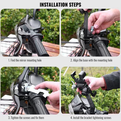(READYSTOCK) Motorcycle Mobile Phone Stand Mount And  Mirror Phone Holder 360 Degree Rotation JY-012/JY-013 摩托车手机支架