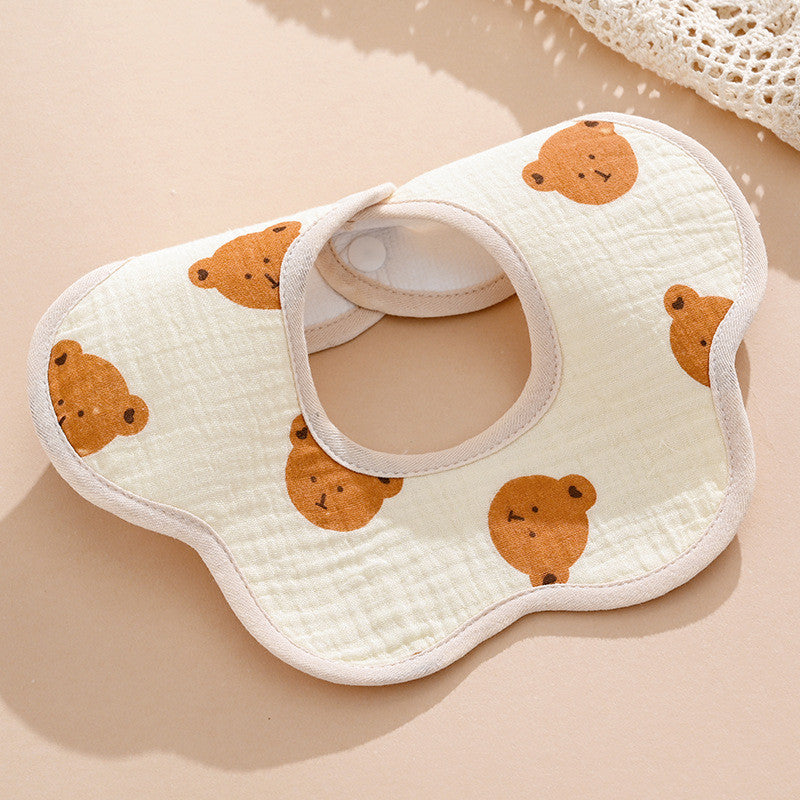 PURE COMFORT | 360° 旋转云感：绉布针织防水护颈围嘴 Baby Crepe & Knitted Bib · 360° Seamless Protection