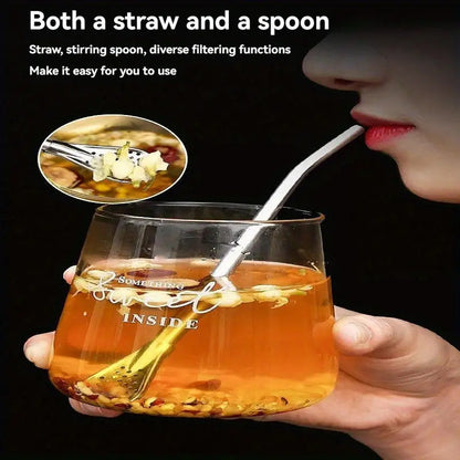 304 Stainless Steel Straws Spoon Drinking Straw Filtering Straw and Brush 不锈钢吸管 过滤吸管