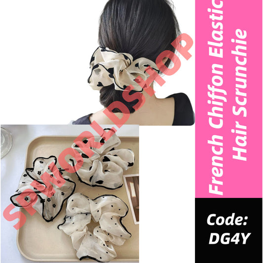 French Chiffon Elastic Hair Scrunchie Large Fairy For Women Fashion Elastic Hair Band-DG4Y