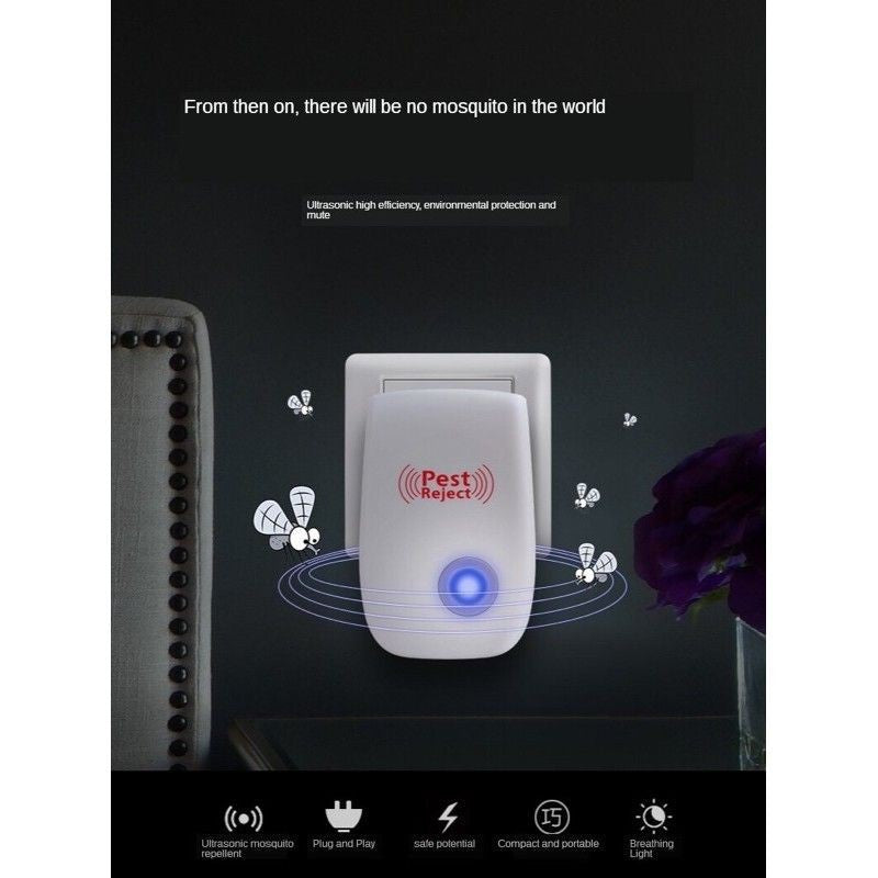 (READY STOCK)Ultrasonic Pest Repeller | Plug-in Electronic Pest Control | Effective Against Cockroach, Rat,   超声波驱虫器