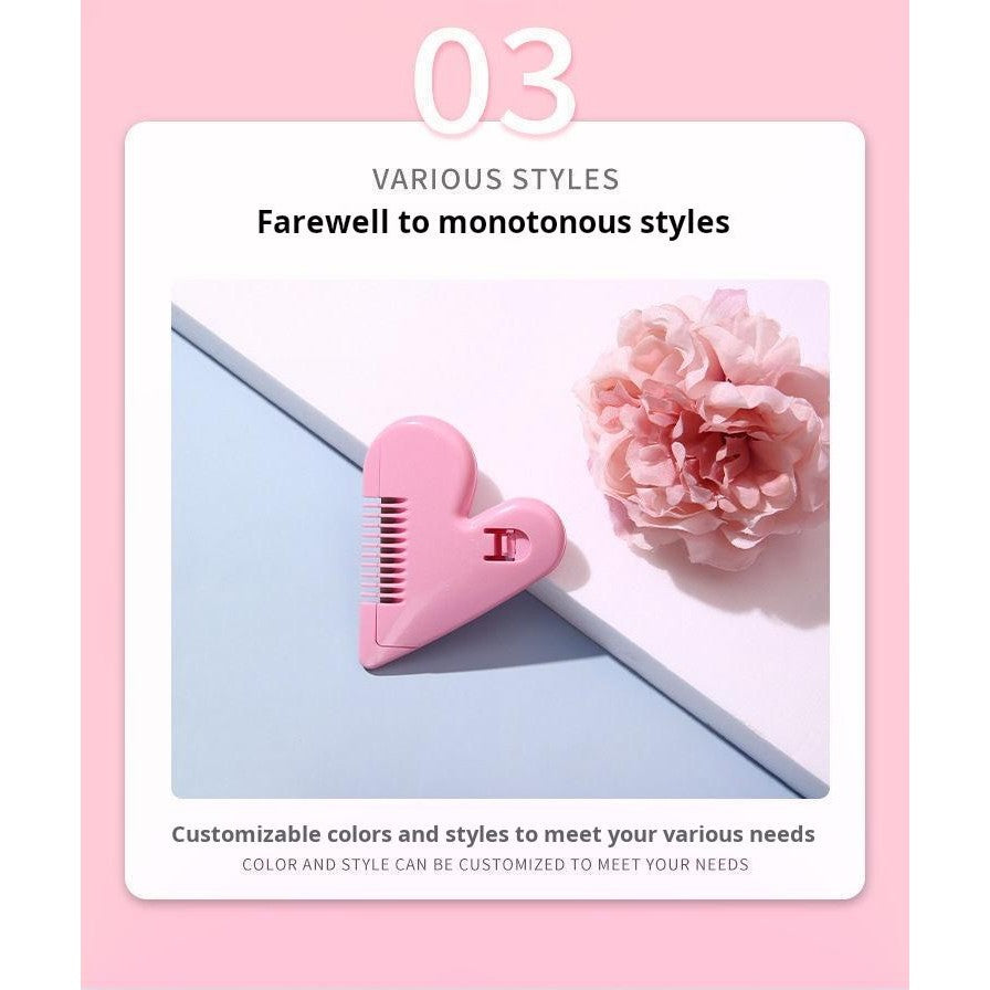 Heart Hair Trimmer Comb | Portable Fringe & Bangs Cutter | Manual Hair Thinning Tool for Women & Kids 爱心削发器 懒人剪刘海神器 随身携带 碎发整理