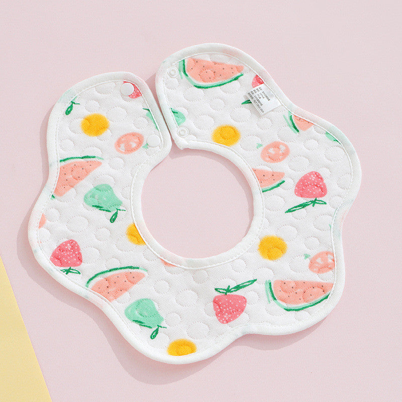PURE COMFORT | 360° 旋转云感：绉布针织防水护颈围嘴 Baby Crepe & Knitted Bib · 360° Seamless Protection