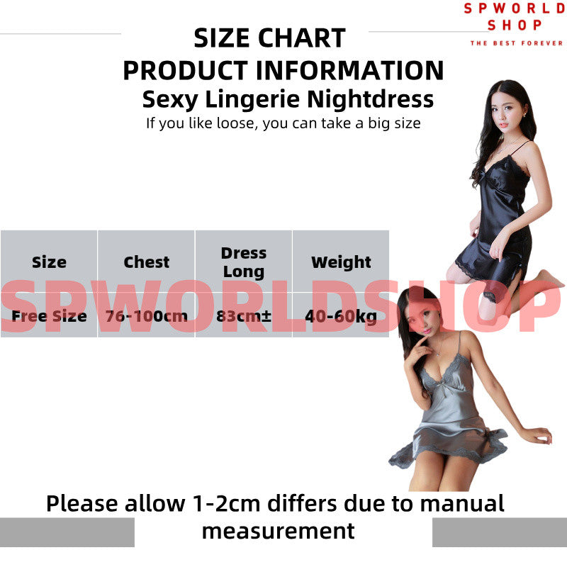 8510 LACE CHARM | 蕾丝性感吊带睡裙：修身显瘦、亲肤透气 | 1 件装 Sexy Lingerie Nightdress |  Sheer Lace Babydoll Collection