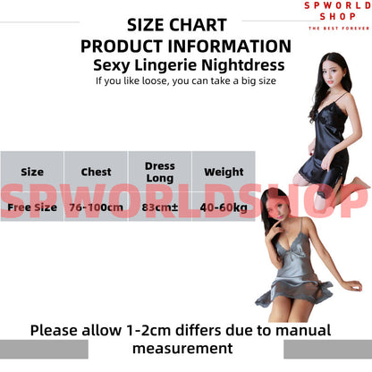 【READY STOCK】Sexy Lingerie Nightdress Set | Women Lace Sleepwear Babydoll | Sheer Nightgown Robe Sleepwear 性感睡衣 8510