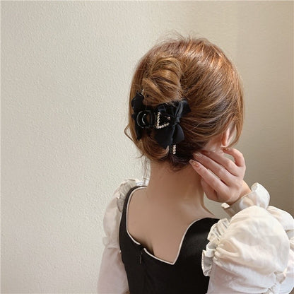 Elegant Rhinestone Fairy Bow Hair Clips Hair Claws Temperament Shark Clip Clamp Hairpin CSW1020
