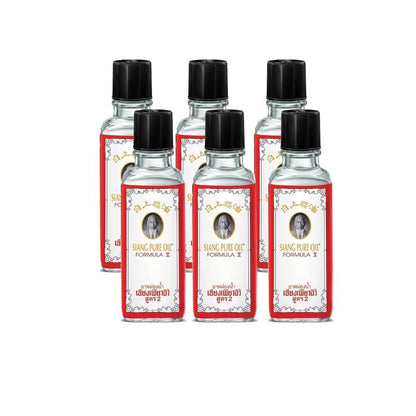 【READY STOCK】Siang Pure Oil Original Formula 1 (Red) / Formula 2 (White) | 25ml x 6Pcs