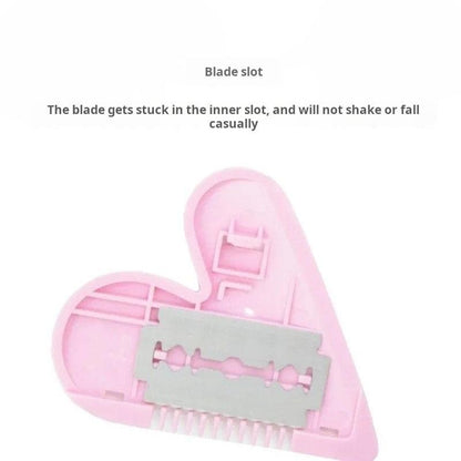 【READY STOCK】Heart-Shaped Hair Trimming Comb | Multi-Function Hair Cutter Comb | DIY Hair Cutting & Styling Tool 爱心削发梳子