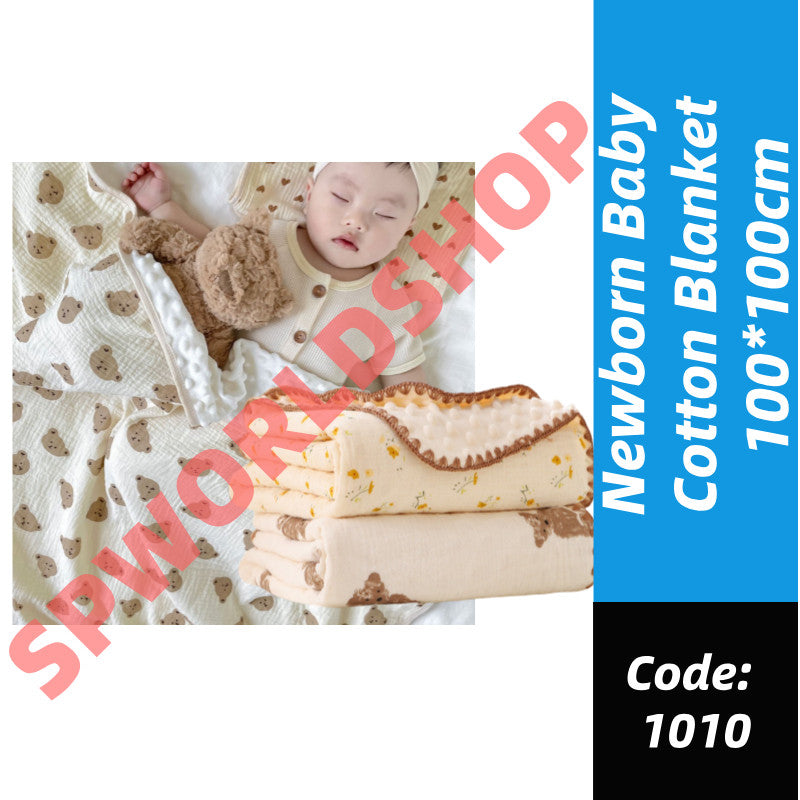 READY STOCK‼️ Newborn Baby Blanket | 100% Cotton | Soft & Skin-Friendly | 100*100cm | 新生儿纯棉盖毯 | 柔软亲肤