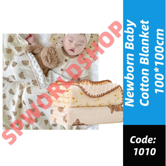 READY STOCK‼️ Newborn Baby Blanket | 100% Cotton | Soft & Skin-Friendly | 100*100cm | 新生儿纯棉盖毯 | 柔软亲肤