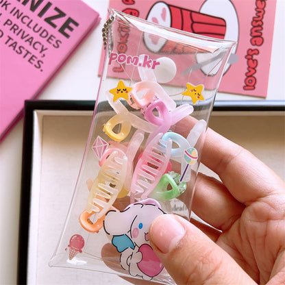 10pcs Cute Gradient Color Hair Clip, Girls' Simple Small Size Hair Clip Bag-CSW5120