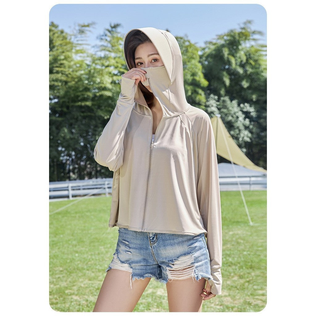 [READY STOCK] Anti-UV Ice Silk Sun Protection Shirt | Cooling Sunblock Hoodie | Long Sleeve Lightweight Jacket 防晒冰丝外套