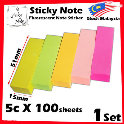 Sticky Note Memo Pad Fluorescent Note Sticker Post It Sign Here Sticky Notes