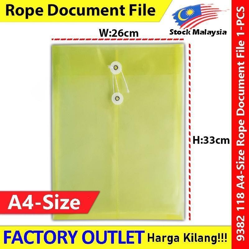 KIJO A4 Size Envelope File / Rope Document File / Fail Tali / Transparent Waterproof Pocket File #A4透明信封文件袋 #绳子文件袋 #9382