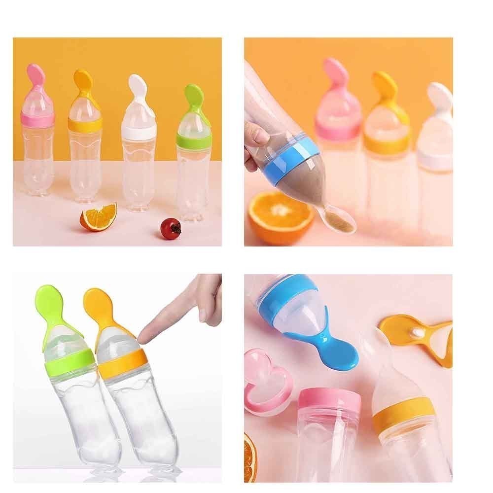 Baby Squeeze Feeder Bottle (A-0055) | Silicone Cereal Rice Paste Feeder | Soft Food Supplement Spoon | Botol Penyusuan Bayi 婴儿米糊喂养瓶 硅胶挤压式 辅食神器