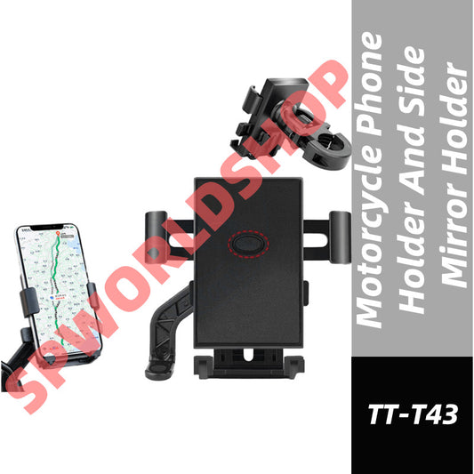 READY STOCK‼️ Motorcycle Phone Holder | 360° Rotation | Side Mirror & Handlebar Mount | 摩托车手机支架 | 360° 旋转 |