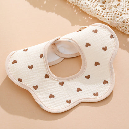 【READY STOCK】Baby Crepe & Knitted Bib Waterproof Baby Bibs 360 Degree Bib Newborn Kids Feeding Baby Saliva Towel-9627