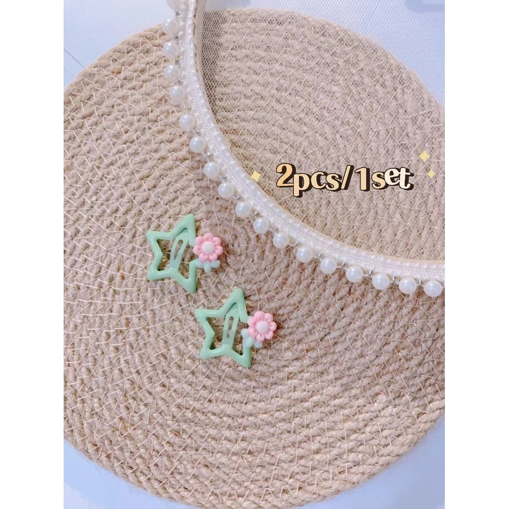 5Pcs/Set Cartoon Hairpins For Baby Girls Cute Flower Hair Clips Animal Mini Hairclips Kids-CSW1015