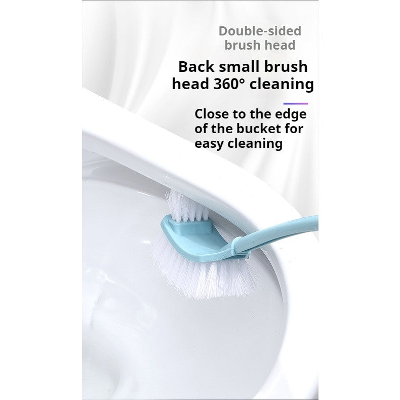 【READY STOCK】Long Handle Double-Head Curved Toilet Brush | Bathroom Cleaning Brush | Dead Corner Cleaner Tool 长柄双头弯曲马桶刷