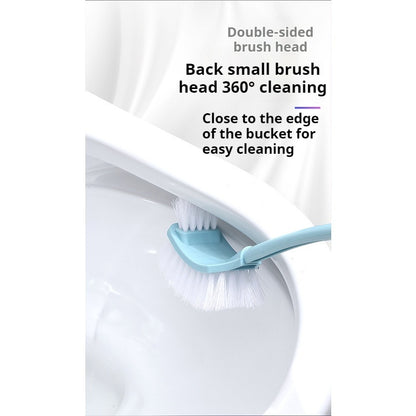 【READY STOCK】Long Handle Double-Head Curved Toilet Brush | Bathroom Cleaning Brush | Dead Corner Cleaner Tool 长柄双头弯曲马桶刷