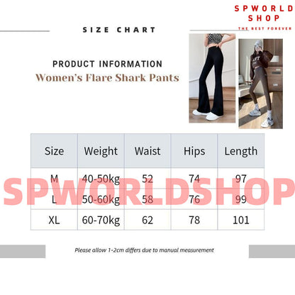 【READY STOCK】Women’s Flare Shark Pants | High Waist Slim | Seluar Wanita | C850/C910 女士高腰喇叭裤