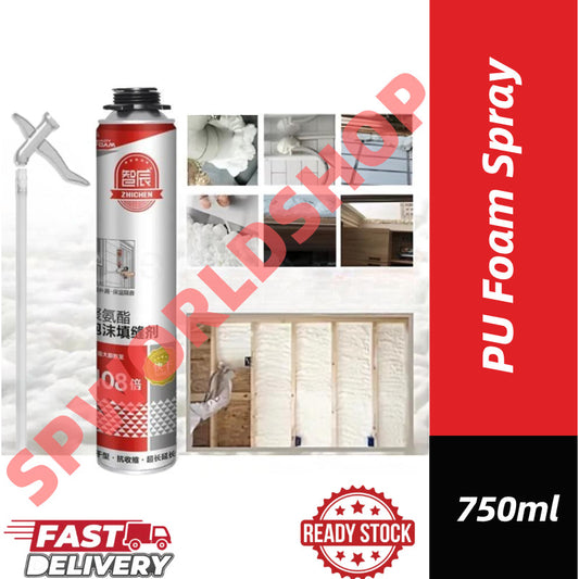 【READY STOCK】PU Foam Spray | Polyurethane Expanding Foam Filler | Waterproof Insulation Gap Filler Spray 聚氨酯泡沫填缝剂
