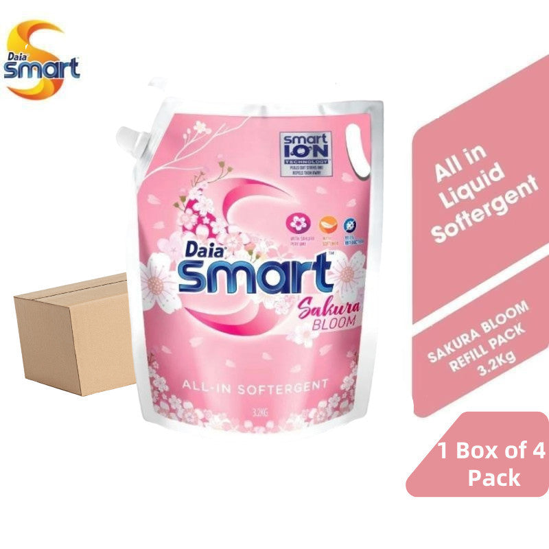 [VALUE PACK] Daia Smart Liquid Detergent 3.2kg | 1 Box of 4 Packs | Long Lasting Fragrance & Softness | Sabun Basuh Baju Cecair Daia 浪奇洗衣液 超值家庭装 柔顺持久留香